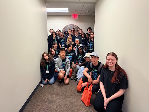 Students attending Camp Biomed visit the Tulsa Police Department.