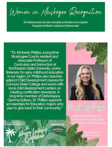 Dr. Kimberly Phillips recognized at the July Women's conference for the Muskogee Chamber 