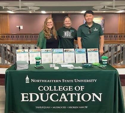 Dr. Lori Riley, Dr. Christine Gleason, and Dr. MooSong Kim welcomed incoming students during NSU's Student Orientation, Advising, and Registration (SOAR) program on the Broken Arrow campus.