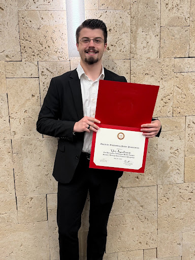 Tyler Armstrong received the Outstanding Poster Presenter Award for his section.