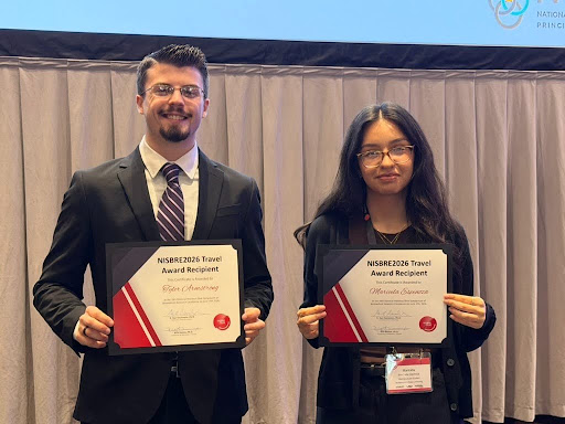 Two NSU students, Tyler Armstrong (mentor: Dr. Sapna Das-Bradoo) and Maricela Espinoza (mentor: Dr. Cammi Valdez) received NISBRE Student Travel Awards.