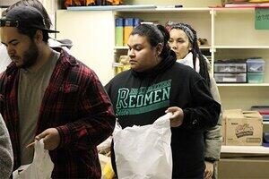 Media Studies students volunteering at Tahlequah Backpacks program