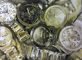 Watches in Gold painting