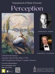 Department of Music Presents Perception virtual performance poster