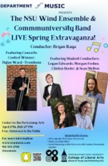 NSU Wind Ensemble and Communiversity Band LIVE Spring Extravaganza poster