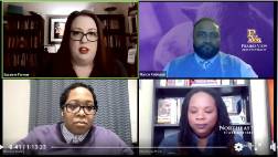 Suzanne Farmer, Marco Robinson, Dionne Bailey and Melanye Price in Zoom meeting