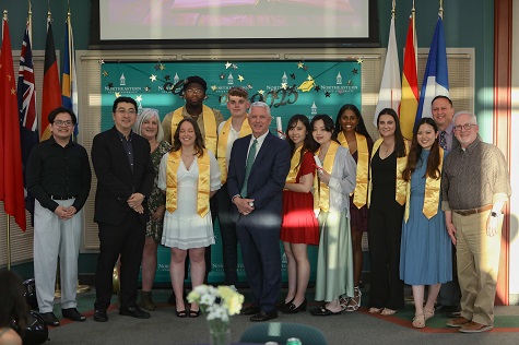 Students, staff and faculty celebrating International Graduation