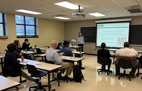 Dr. Erin Dolan from the University of Georgia, presented “Promoting Equitable Access to Undergraduate Research:  What is the Treatment is a CURE?” in Tahlequah on April 7, 2023.  