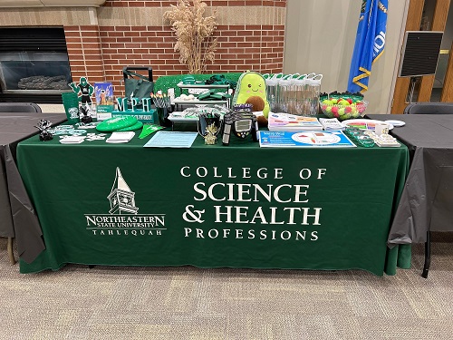 The amazingly decorated MPH and Nutritional Sciences table from the Health Career Fair.