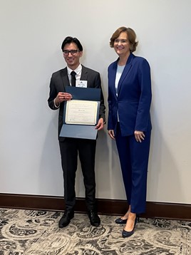 Alejandro Lopez along with Chancellor Allison Garrett. 