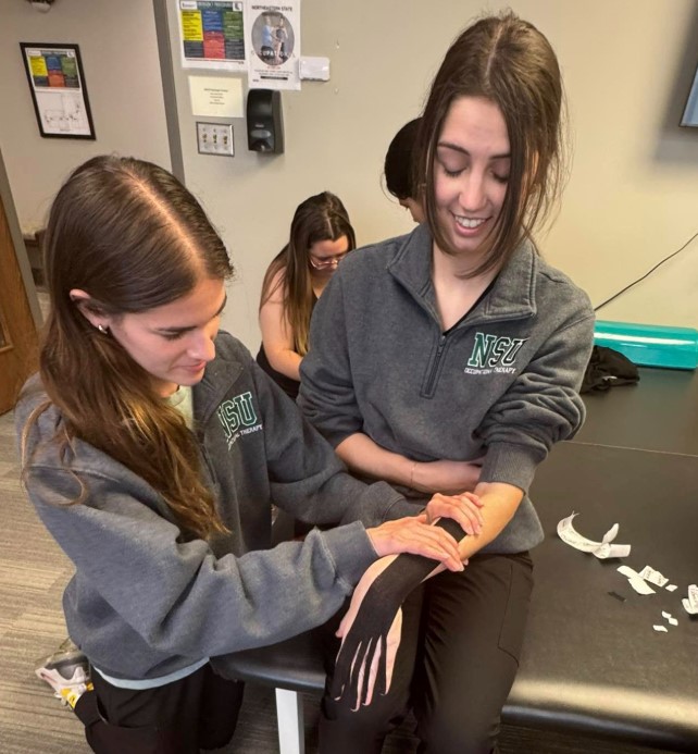 OT students learning neuro evaluation and treatment techniques with Chelsie Nick, OT and Certified Neuro and Stroke Rehab Specialist. OT students learning neuro evaluation and treatment techniques with Chelsie Nick, OT and Certified Neuro and Stroke Rehab Specialist.