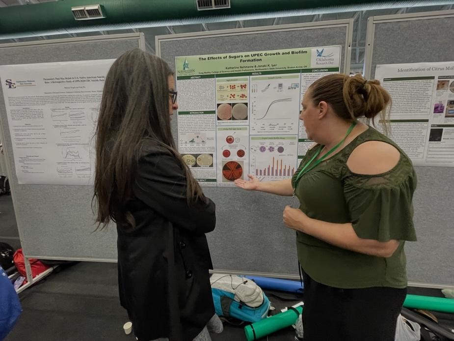 Katherine Nehmzow, a graduate student, presented her research conducted in Dr. Janaki Iyer’s laboratory at Oklahoma Research Day. 