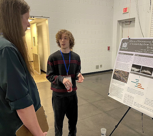Dr. Cheyanne Olson's research students  and their presentations  Cody Dial: Effects of Recreational Fishing on Size and Age Structure of Stocked Rainbow Trout in Mountain Fork River, Broken Bow, OK