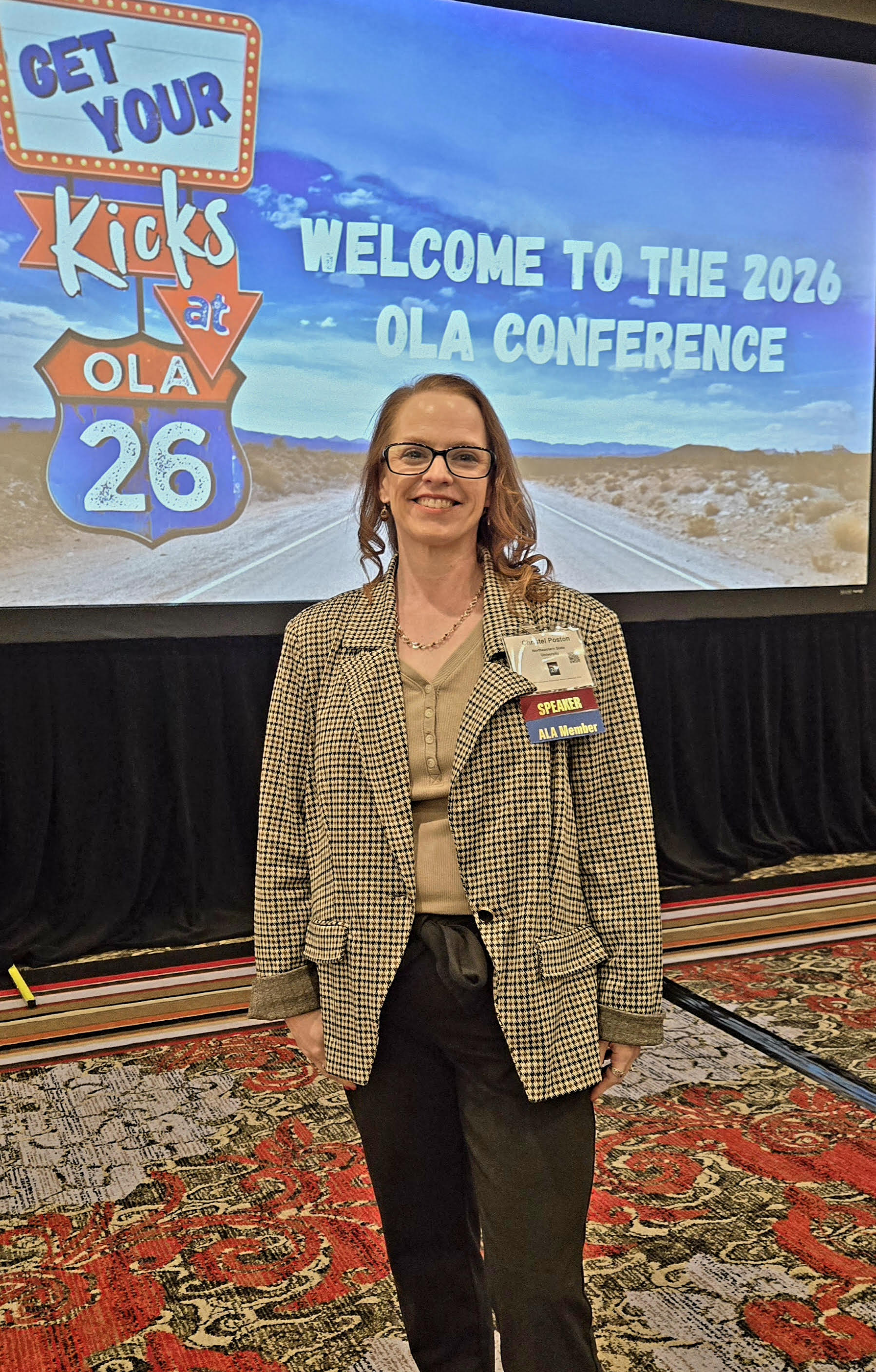 Christel Poston at the Oklahoma Library Association Conference.