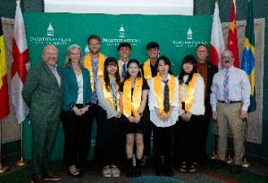 NSU Cabinet Members with international students during the International Student Celebration.