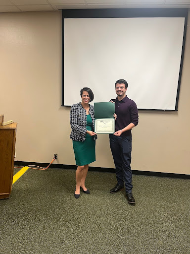 Tyler Armstrong received the Sponsor’s second place among all undergraduate students at the URD