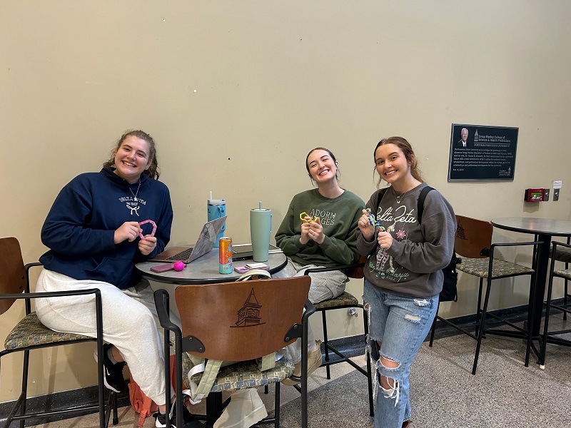 CSHP students enjoying their fidgets while studying for finals. 