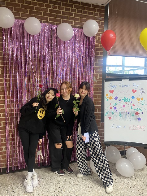 Students celebrating International Women's Day