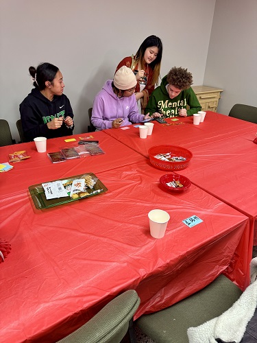 Students celebrating Lunar New Year in the Office of International Programs