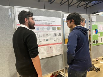 Alejandro Lopez presenting his poster at Oklahoma Research Day.