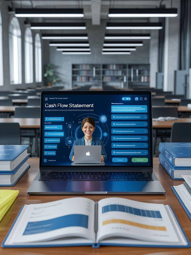 Dr. Claire Bennett, our friendly AI tutor, ready to help students in need.