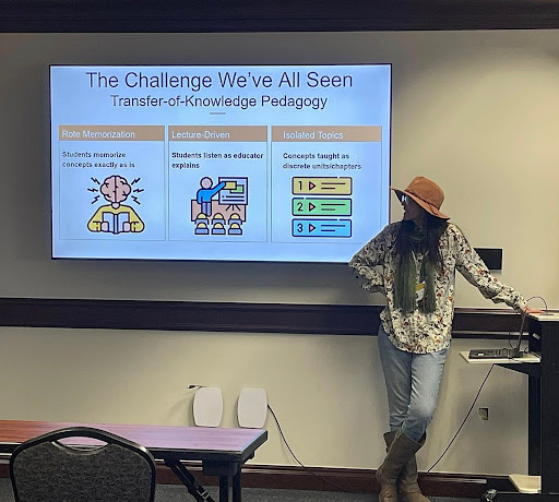 Dr. Cheyanne Olson presenting at OKEE.