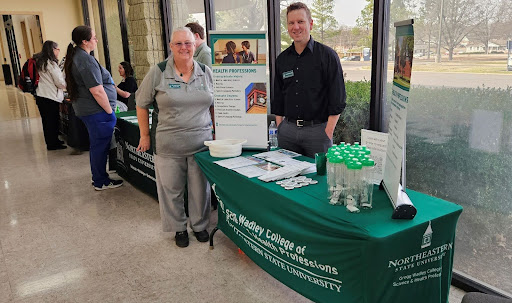 Dr. Sallie Ruskoski and David Olson at the 2026 Northeastern Health System's Momentum: Employee School, Job, and Scholarship Fair.