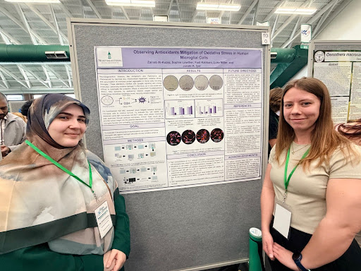 Zainab and Sophie presenting their poster at Oklahoma Research Day