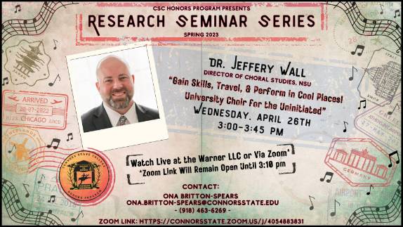 Dr. Jeffery Wall Research Seminar Series event poster