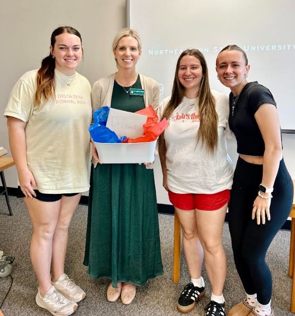 Evans with students