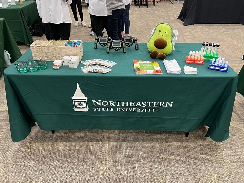 The Nutritional Science students set up a table for the Muskogee Community Health Fair on the NSU Muskogee campus. The Nutritional Science students set up a table for the Muskogee Community Health Fair on the NSU Muskogee campus.