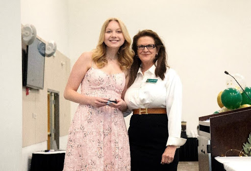 Dean’s Award for Outstanding Student recipient Karis Rubert with Dr. Janet Buzzard