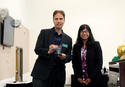 Faculty Research & Scholarship Award Recipient Dr. Muhammad Asif, presented by Dr. Sanchari Ghosh