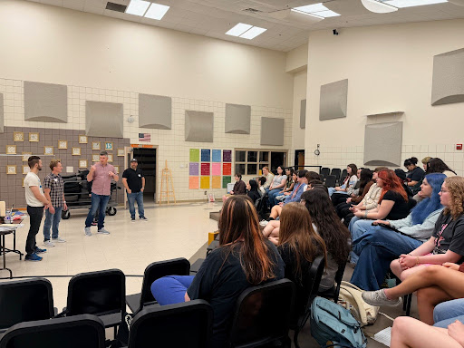 The all vocal rock band also presented an interactive workshop with the Tahlequah High School choir during their visit.