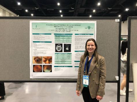 Dr. Alia Cappellani  presenting her poster at the American Academy of Optometry 2022.