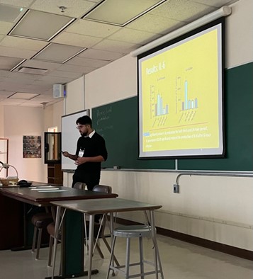 Jacob Castaneda presenting his research