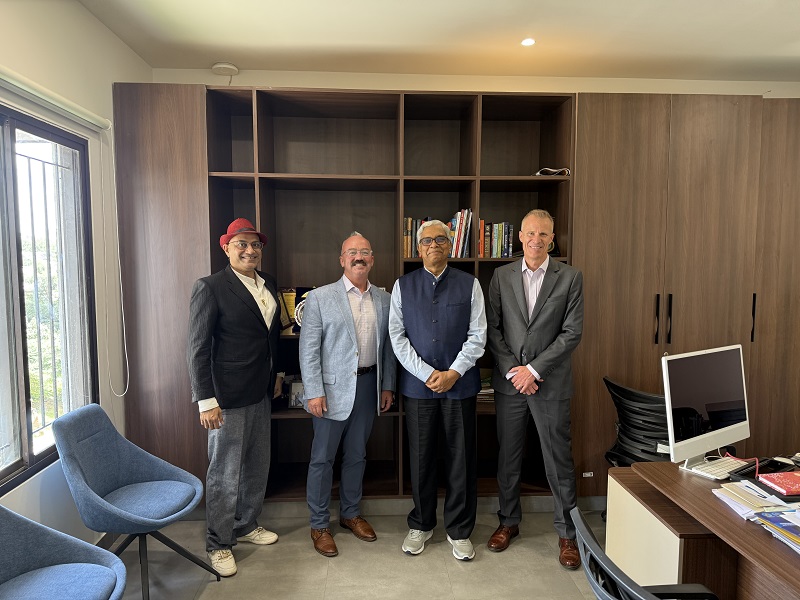 Atria Leadership includes (l-r) CEO Santosh Kanekar, Dr. Ferrell, Dr. Rajeevan Madhavan Nair, Vice Chancellor, and Dr. Anderson. 