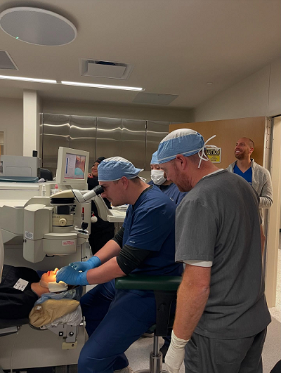 4th year student, Corbin Lill, performing PRK surgery.