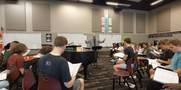 , Dr. Jeffery Wall leading All-State Choir Preparatory Clinic 