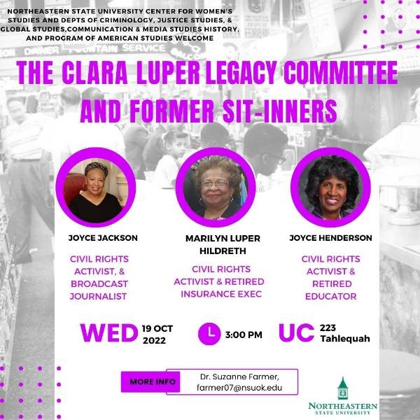 Clara Luper Legacy Committee and Former Sit-Inners presentation event poster