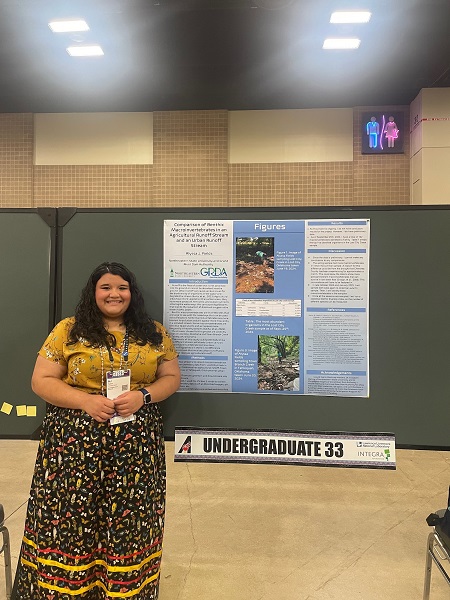 A.J. Field, a senior in Freshwater Science, presenting at the AISES conference in San Antonio, TX. 