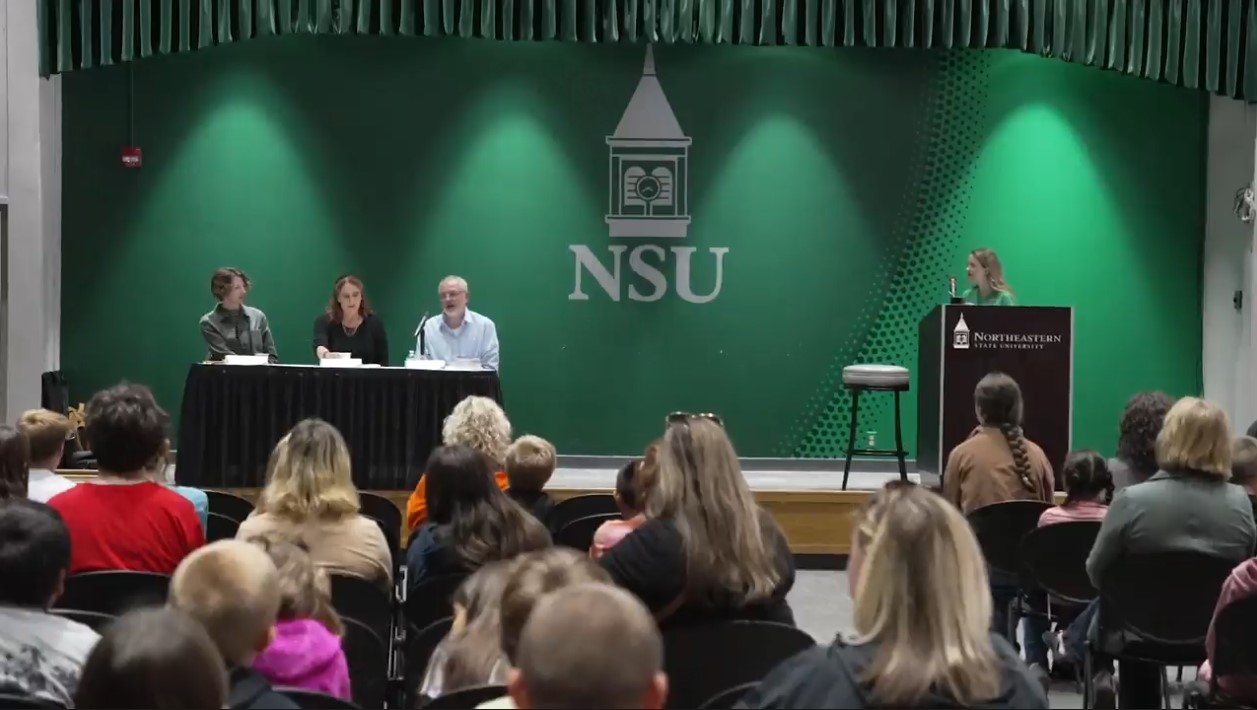 Burkhead-Whittle moderating panel discussion at the Green Country Children's Book Festival 2024