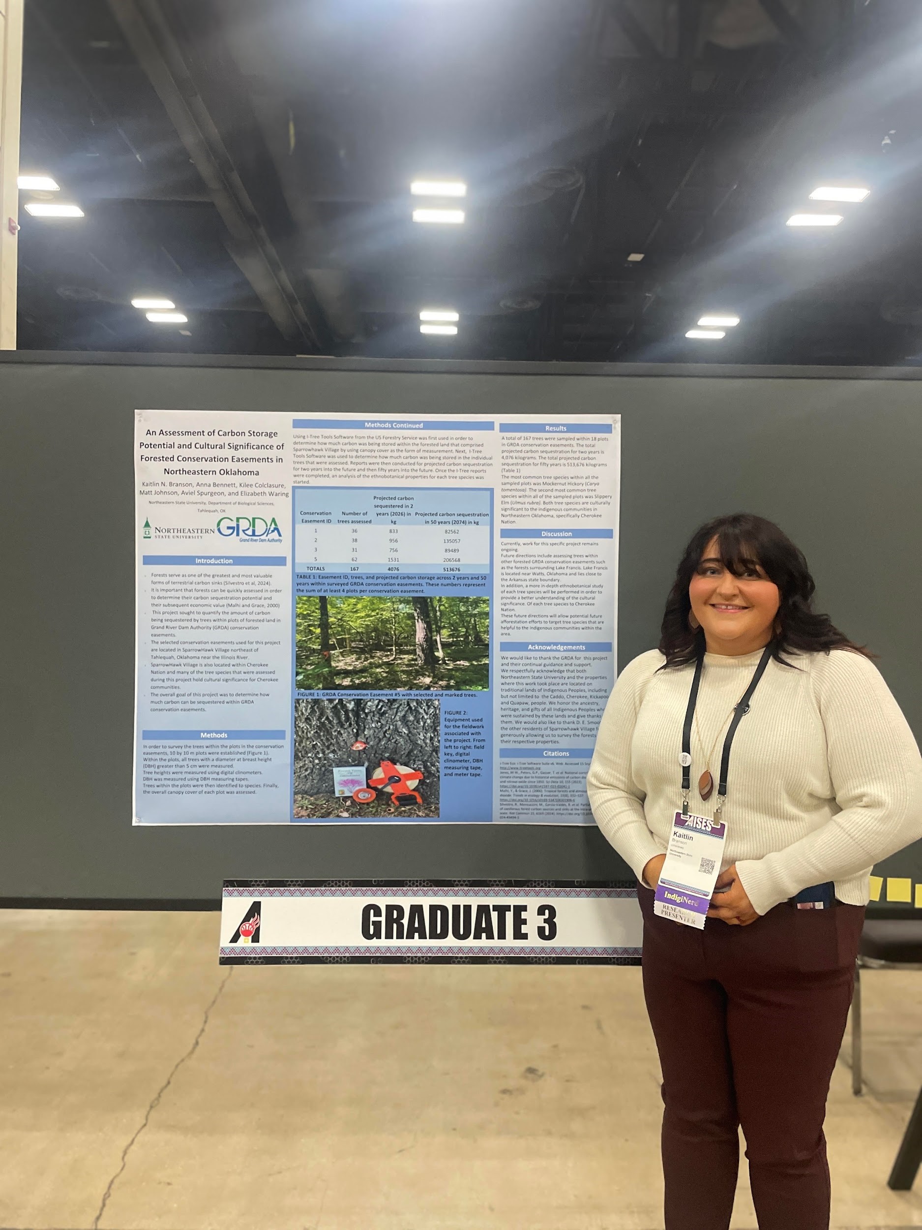 Kaitlin Branson, a graduate student in Natural Sciences, presenting at the AISES conference in San Antonio, TX. 