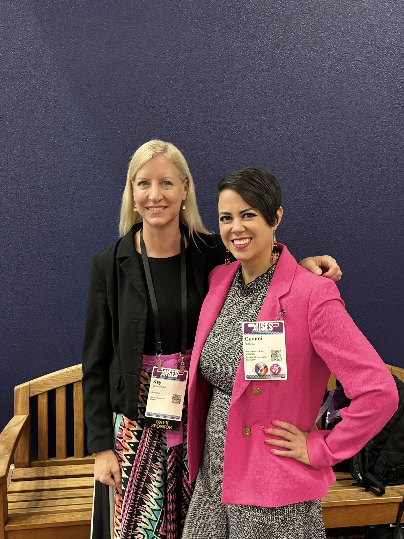 Dr. Cammi Valdez with Kay Smarzinski (Genentech)