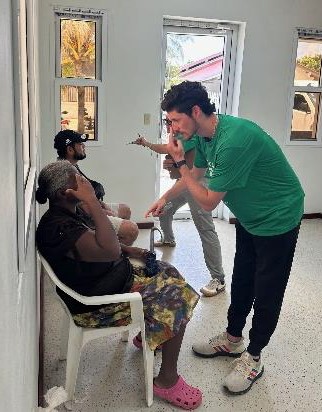 Reid Fellers doing confrontation fields.