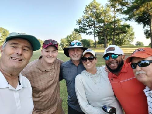 1st place team- Left to right: Joe Jones, Dr. Jackson Graham, Eddie Jones and his daughter Madelyn, Shemarr Thompson, and Chip Lindsey. 