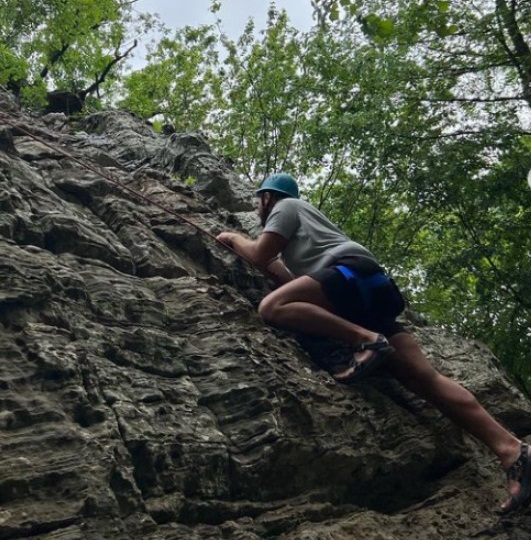 Student during Rock Climbing Course