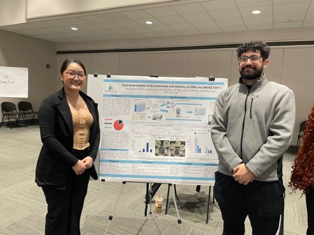 Al-Hussein al-Kazaz, Tia Tafla, Kaliana Lee, Jacob Castaneda, and Alejandro Lopez presented their research at the Undergraduate Research Day held in Tahlequah on Apr 24th, 2024.  