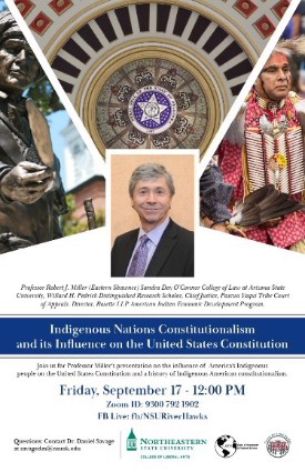 Indigenous people on the United States Constitution and a history of Indigenous American constitutionalism event poster